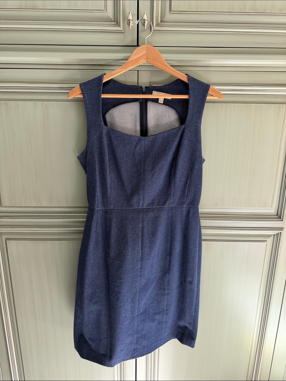 Banana Republic stretch denim Square-Neck Sheath Midi Dress